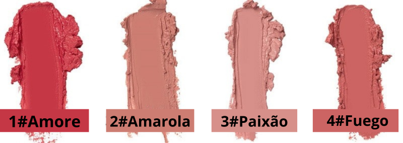 Batom de textura cremosa 4 cores à prova d'água - Compre 2 e leve 4 -  Frete Grátis