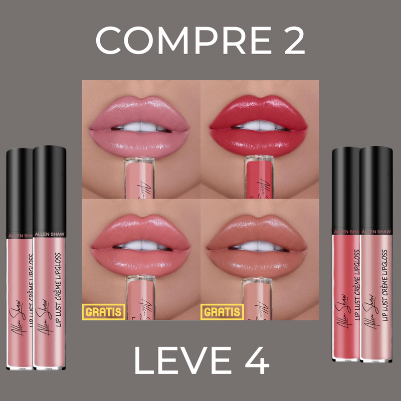 Batom de textura cremosa 4 cores à prova d'água - Compre 2 e leve 4 -  Frete Grátis