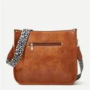 Bolsas Transversal de Couro Crossbody Com Alças Animal Print