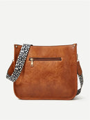 Bolsas Transversal de Couro Crossbody Com Alças Animal Print