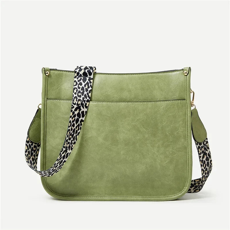 Bolsas Transversal de Couro Crossbody Com Alças Animal Print