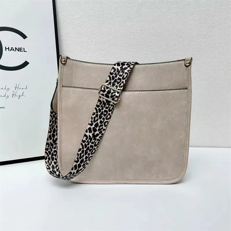 Bolsas Transversal de Couro Crossbody Com Alças Animal Print