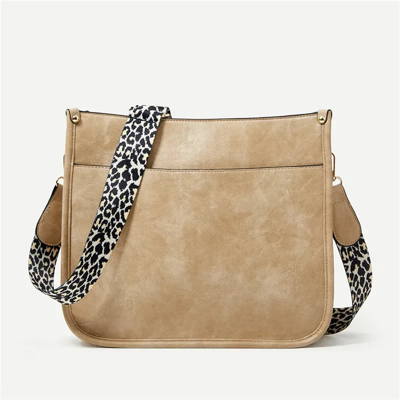 Bolsas Transversal de Couro Crossbody Com Alças Animal Print