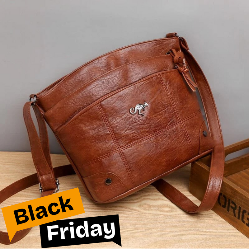 Bolsa de Couro Transversal  -  Frete Grátis