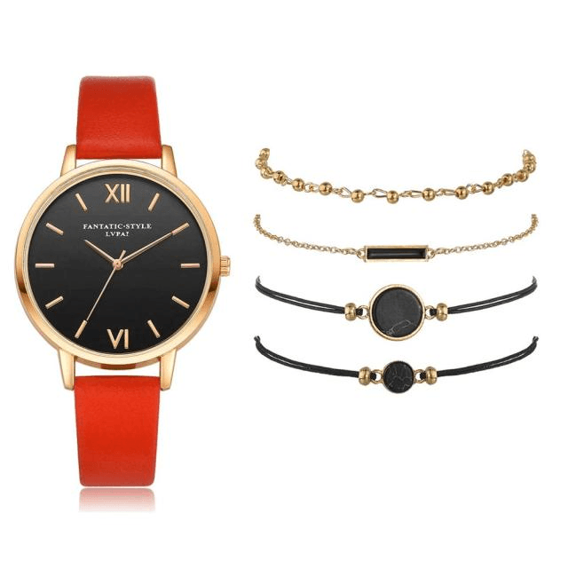 Relógio Feminino Quartz Business Classic + 4 Pulseiras [BRINDE EXCLUSIVO] - Shop Da Fábrica